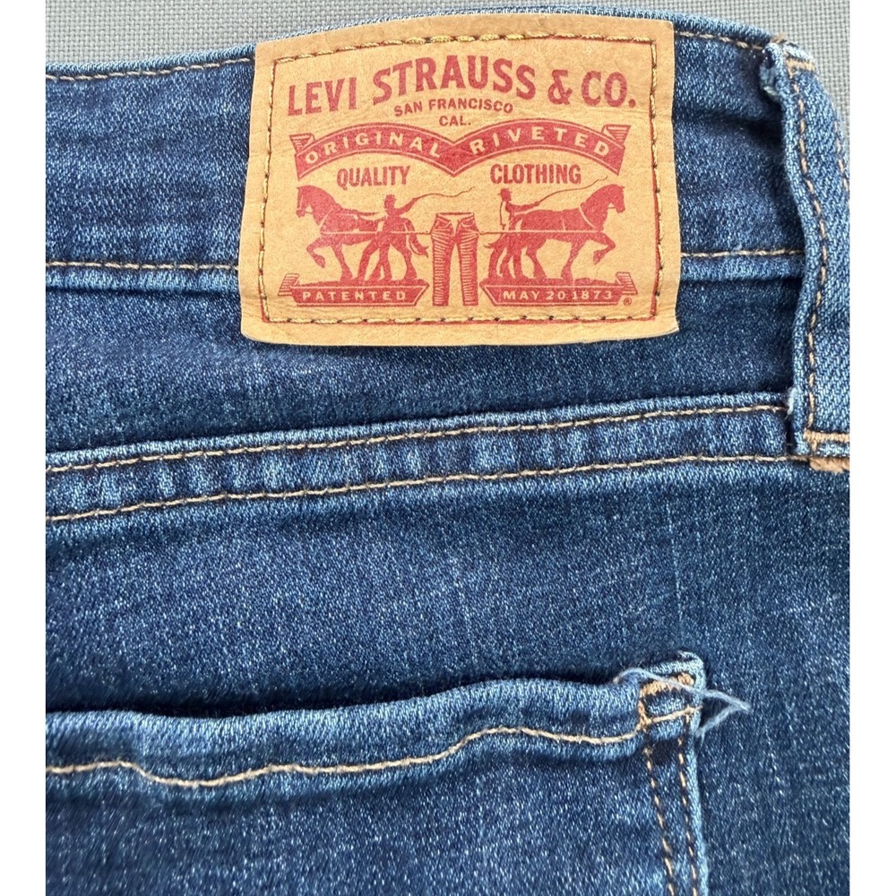 Levis 725 High Rise Bootcut Jeans | Womens 32x34 Dark Wash *RARE Blank Red Tab* - Picture 11 of 16
